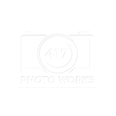 417 Photo Works Logo - Camera with "417" inside camera lens circle and words "Photo Works" below camera